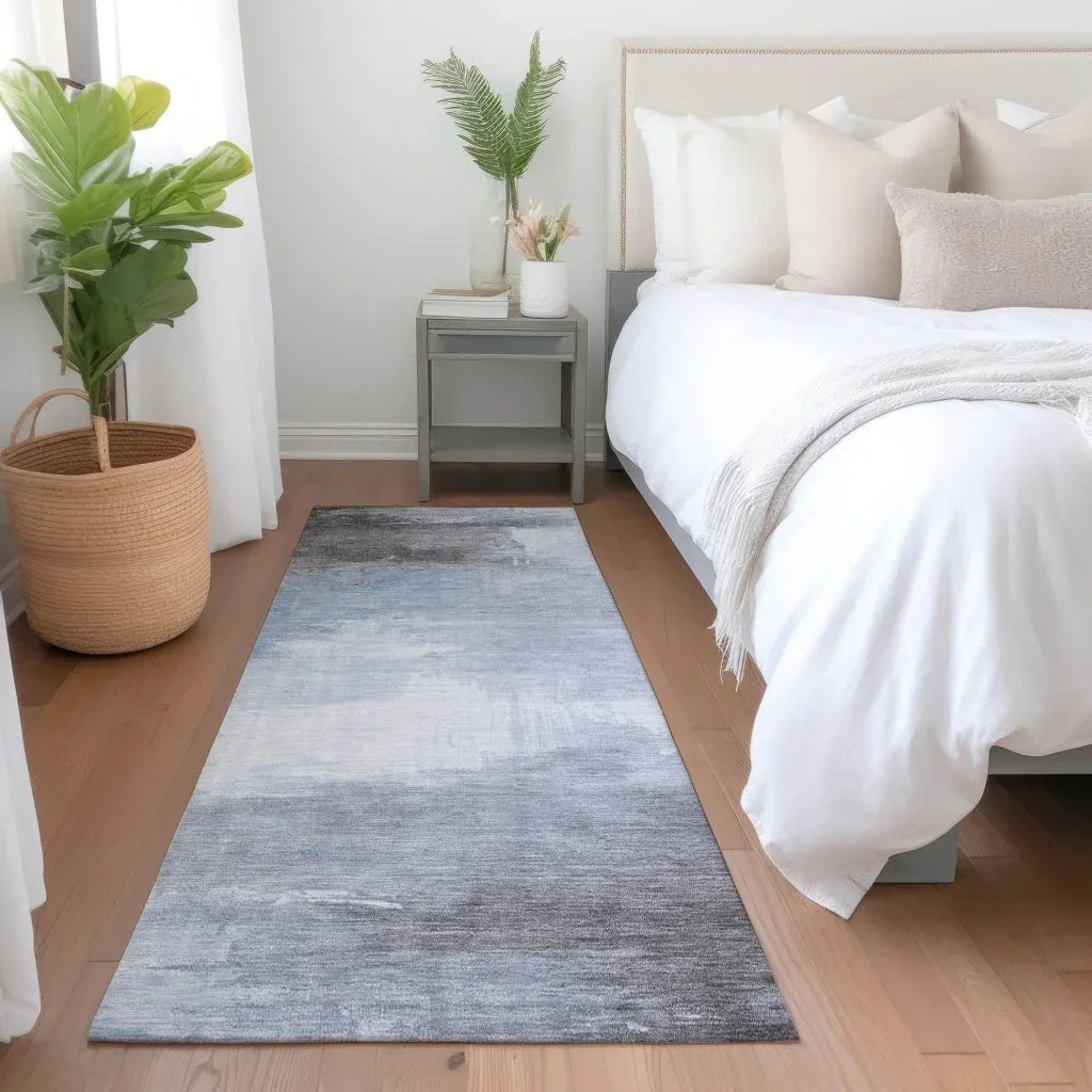 LOOMLAN Rugs Aelora Blue Washable Indoor-Outdoor Rug