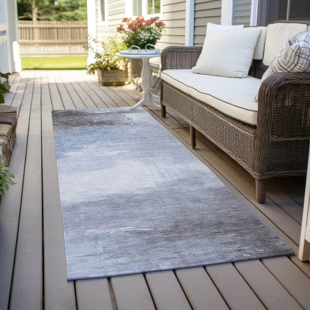 LOOMLAN Rugs Aelora Blue Washable Indoor-Outdoor Rug