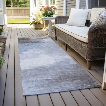 LOOMLAN Rugs Aelora Blue Washable Indoor-Outdoor Rug