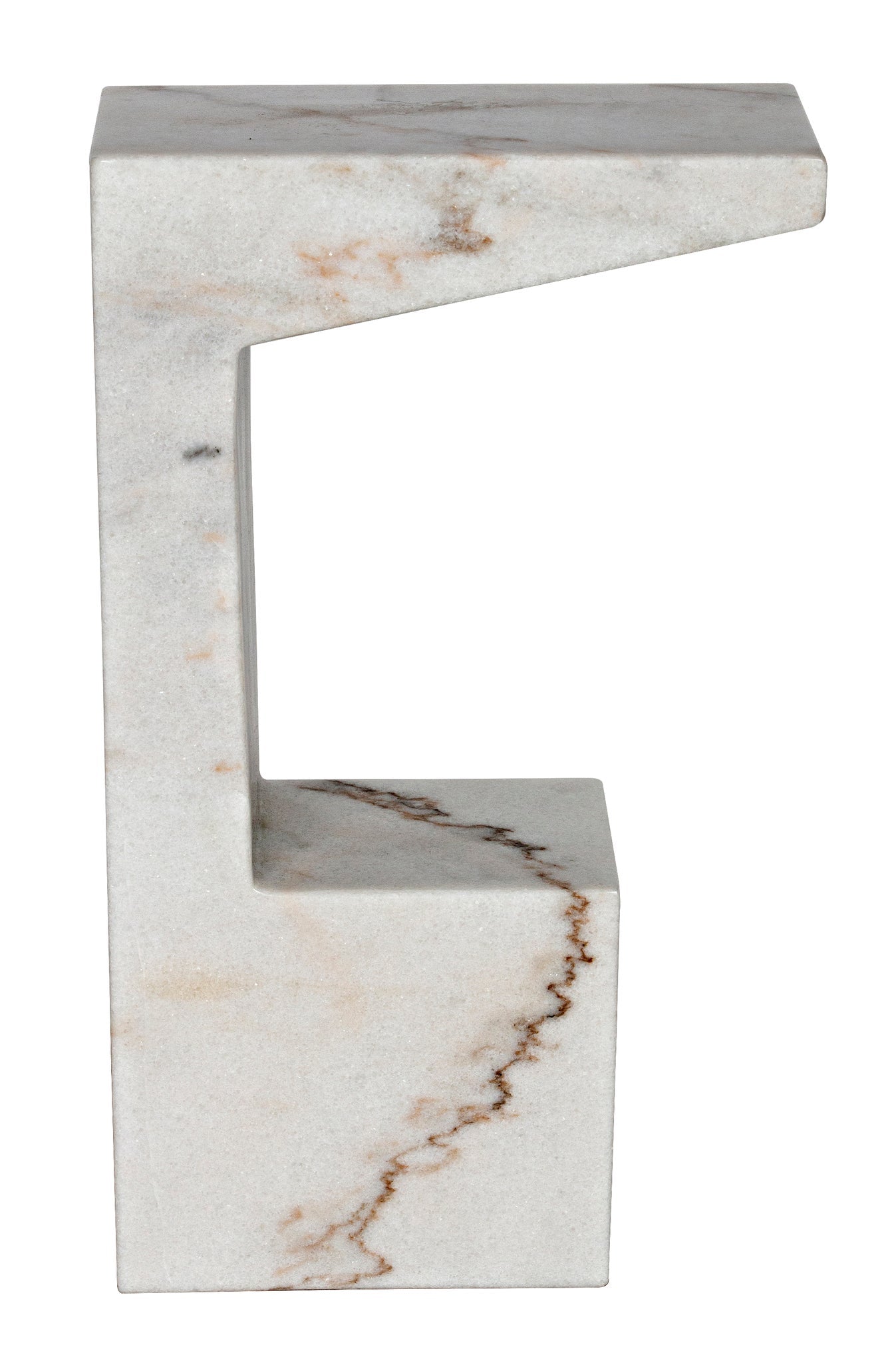 Aero Marble Rectangle Side Table-Side Tables-Noir-Sideboards and Things