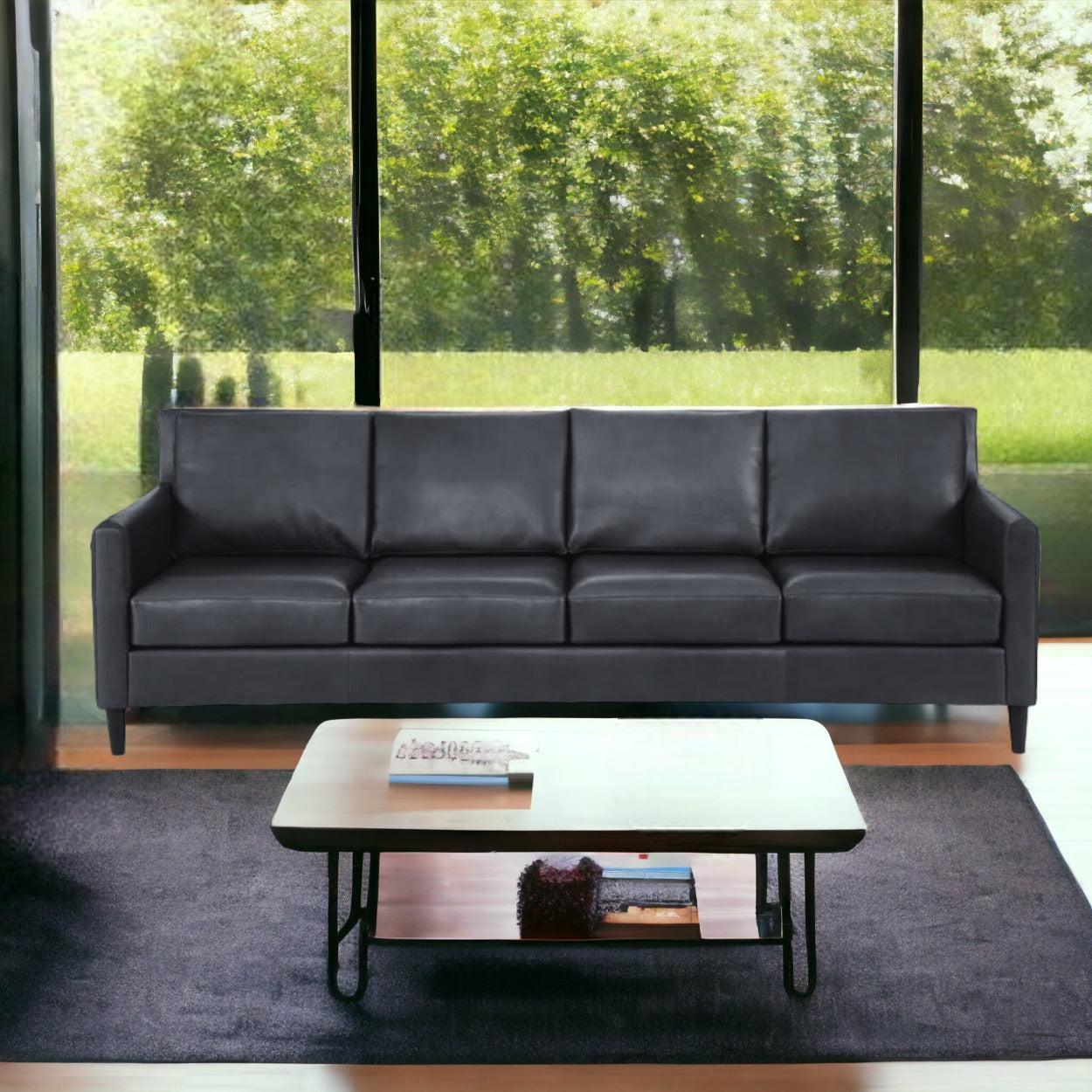 Aero Top Grain 4 Seat Leather Sofa Custom Made to Order-Sofas & Loveseats-One For Victory-LOOMLAN