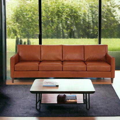 Aero Top Grain 4 Seat Leather Sofa Custom Made to Order-Sofas & Loveseats-One For Victory-LOOMLAN