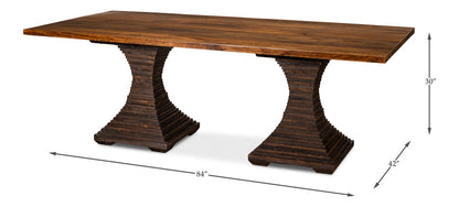 Aesthetic Rectangular Pedestal Dining Table-Dining Tables-Sarreid-LOOMLAN