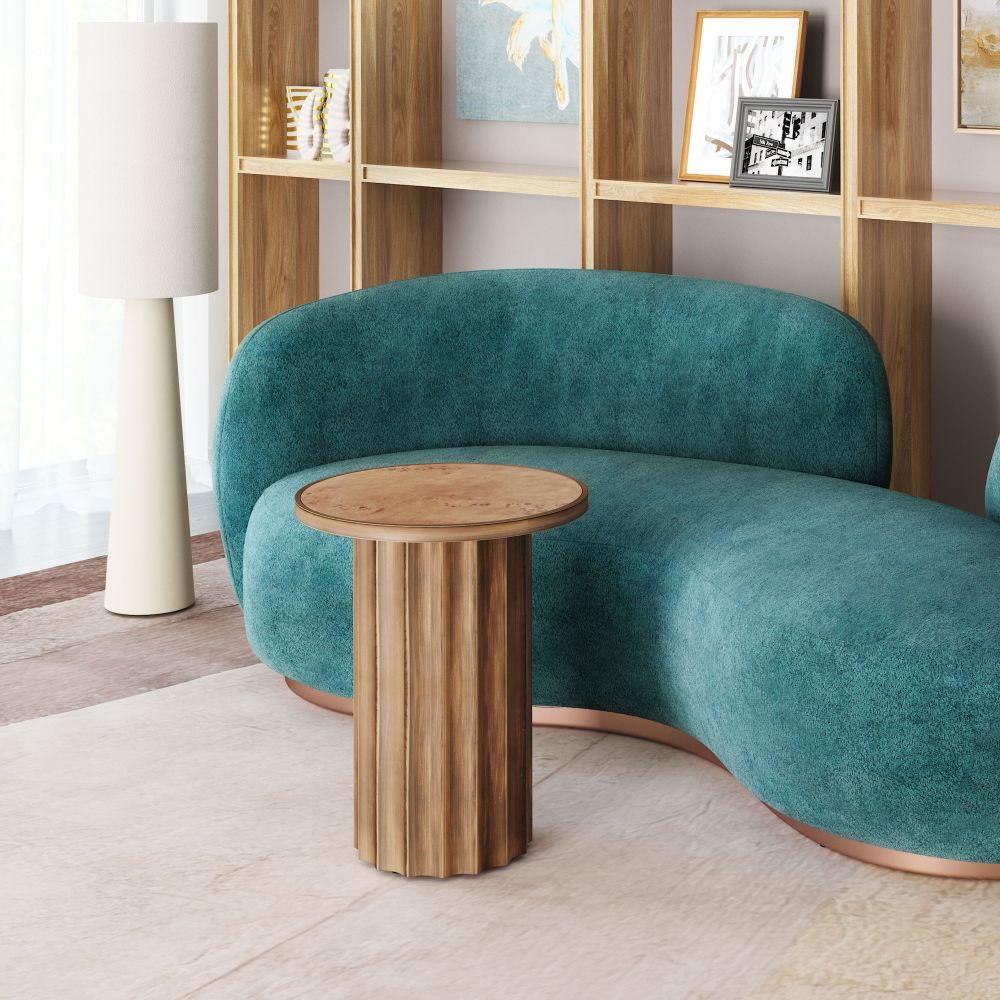 Zuo Modern Afinato Wooden Brown Side Table