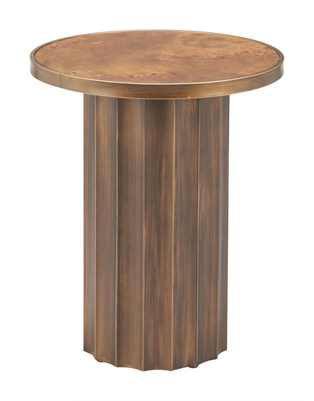 Zuo Modern Afinato Wooden Brown Side Table
