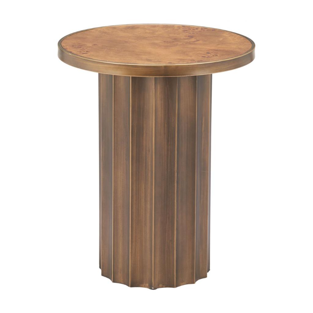 Zuo Modern Afinato Wooden Brown Side Table