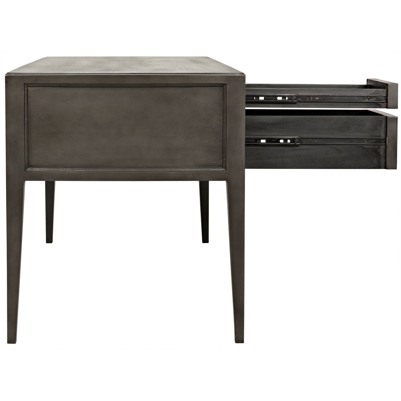 Africa Desk Mahogany Wood Desk With Drawers-Home Office Desks-Noir-Sideboards and Things