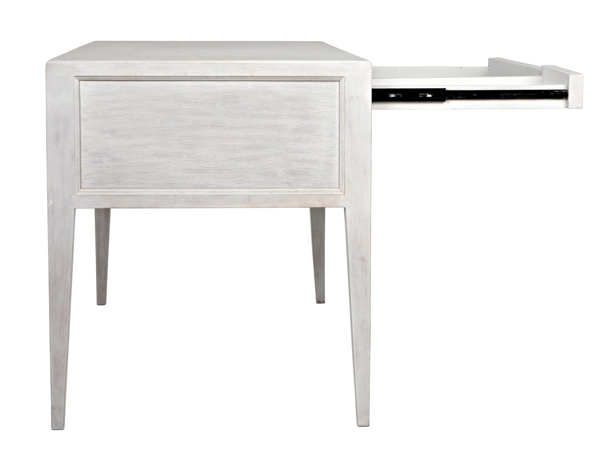 Africa Desk, White Wash Writing Table With Drawers-Home Office Desks-Noir-Sideboards and Things