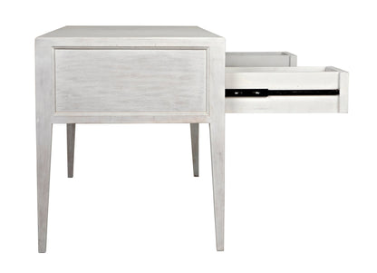 Africa Desk, White Wash Writing Table With Drawers-Home Office Desks-Noir-Sideboards and Things