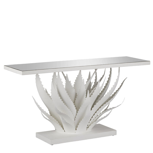 Agave White Console Table Console Tables Sideboards and Things By Currey & Co