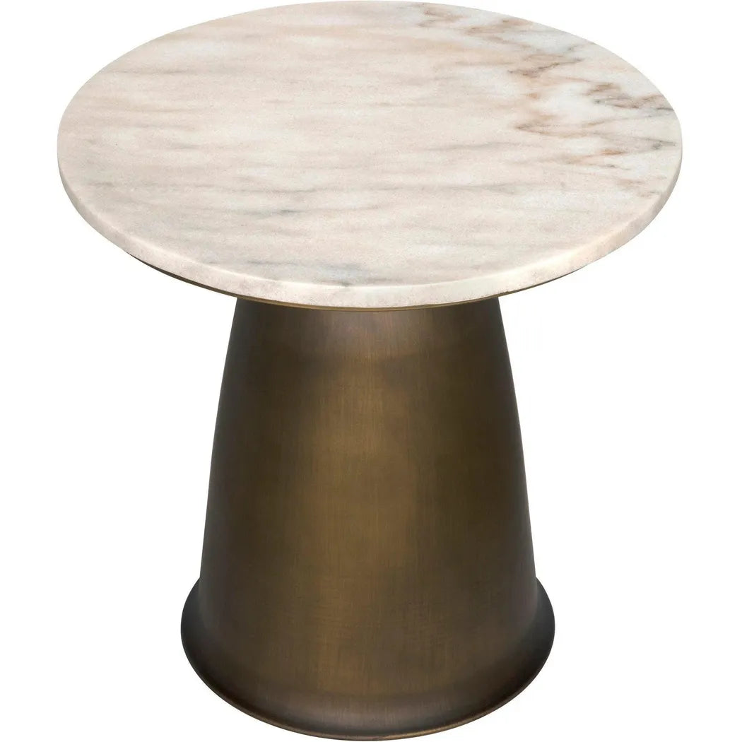 Aiden Side Table, Aged Brass