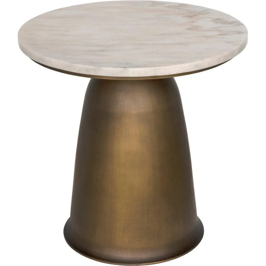 Noir Aiden Side Table, Aged Brass