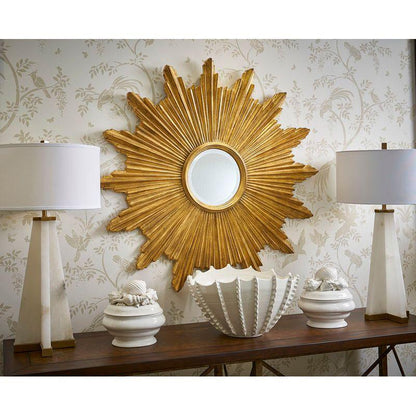 Chelsea House Alabaster Natural White Pyramid Design Table Lamp