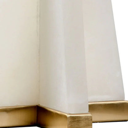 Chelsea House Alabaster Natural White Pyramid Design Table Lamp