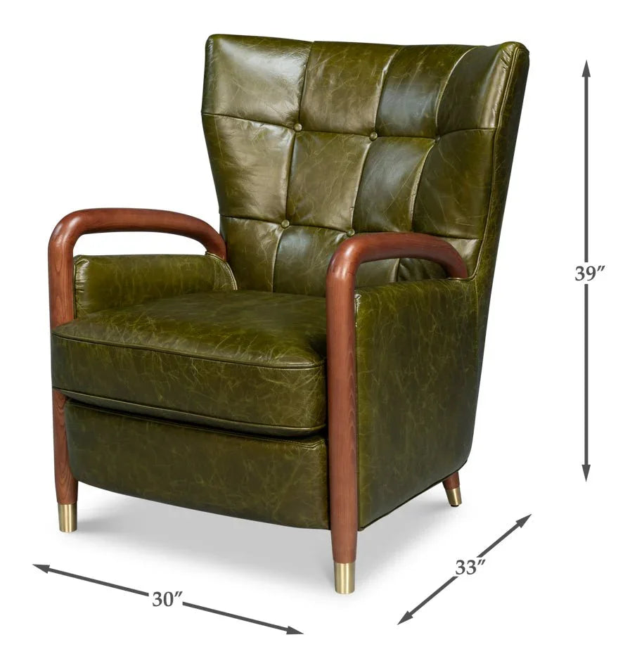 Sarreid Alastair Top Grain Leather Chair
