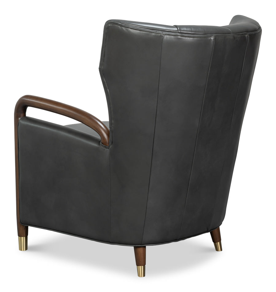 Sarreid Alastair Top Grain Leather Chair