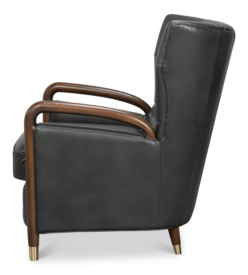 Sarreid Alastair Top Grain Leather Chair