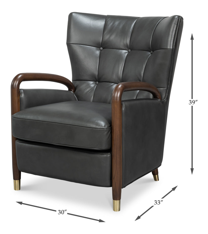 Sarreid Alastair Top Grain Leather Chair