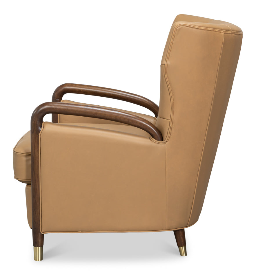 Sarreid Alastair Top Grain Leather Chair