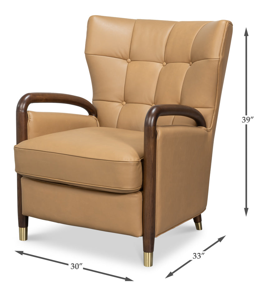Sarreid Alastair Top Grain Leather Chair