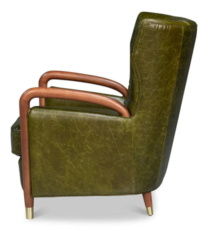 Sarreid Alastair Top Grain Leather Chair