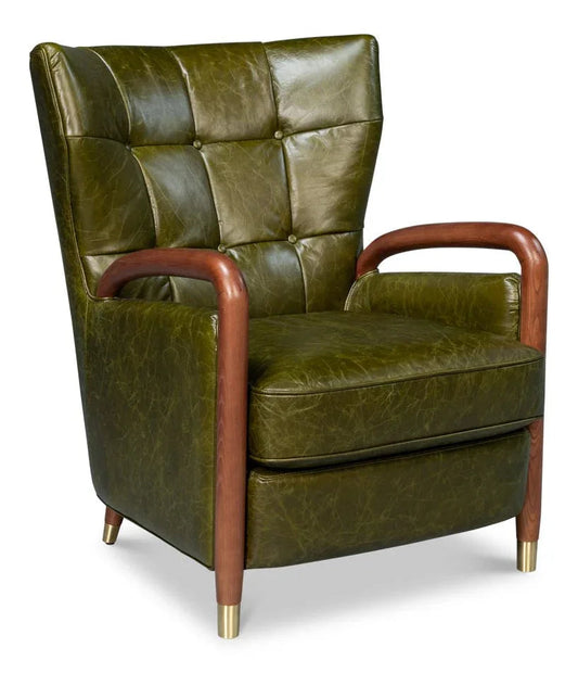Sarreid Alastair Top Grain Leather Chair