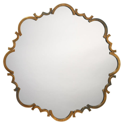 Albans Gold Round Mirror - Brass Wall Mirror Wall Mirrors Sideboards and Things By Jamie Young