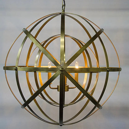 Noir Alchemy Metal Chandelier With Brass Finish