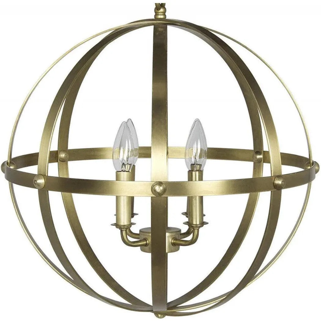 Noir Alchemy Metal Chandelier With Brass Finish