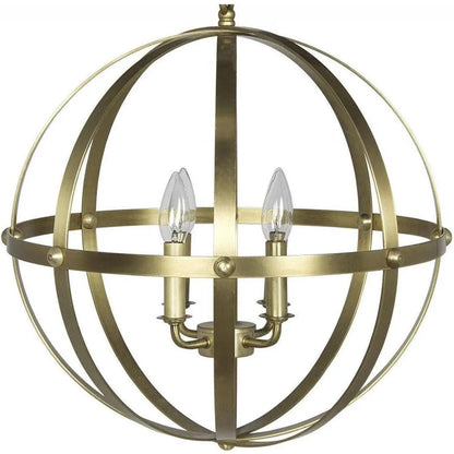 Noir Alchemy Metal Chandelier With Brass Finish