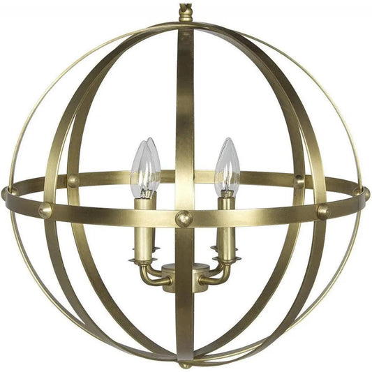 Noir Alchemy Metal Chandelier With Brass Finish