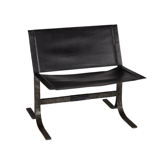 Alessa Black Leather Sling Chair-Accent Chairs-Jamie Young-Sideboards and Things