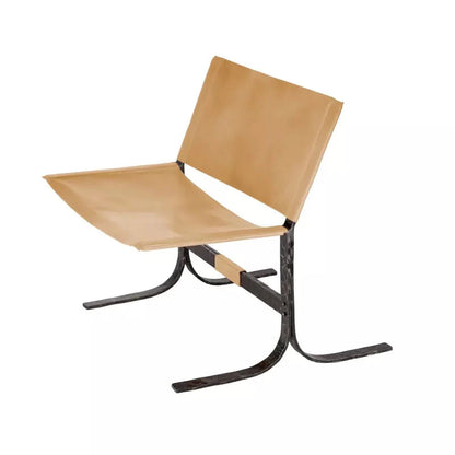 Alessa Tan Leather Accent Sling Chair-Accent Chairs-Jamie Young-Sideboards and Things