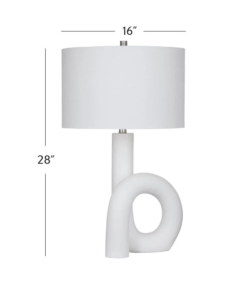 Bassett Mirror Alexx White Polyresin Table Lamp