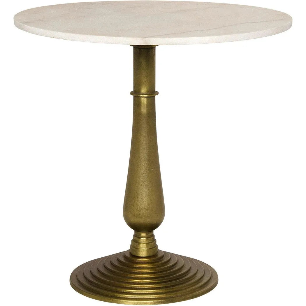 Noir Alida Iron and Marble Round Side Table