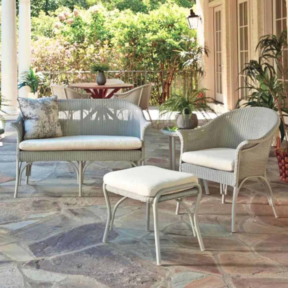 All Seasons Patio Ottoman Bench Padded Seat Outdoor -- view 3