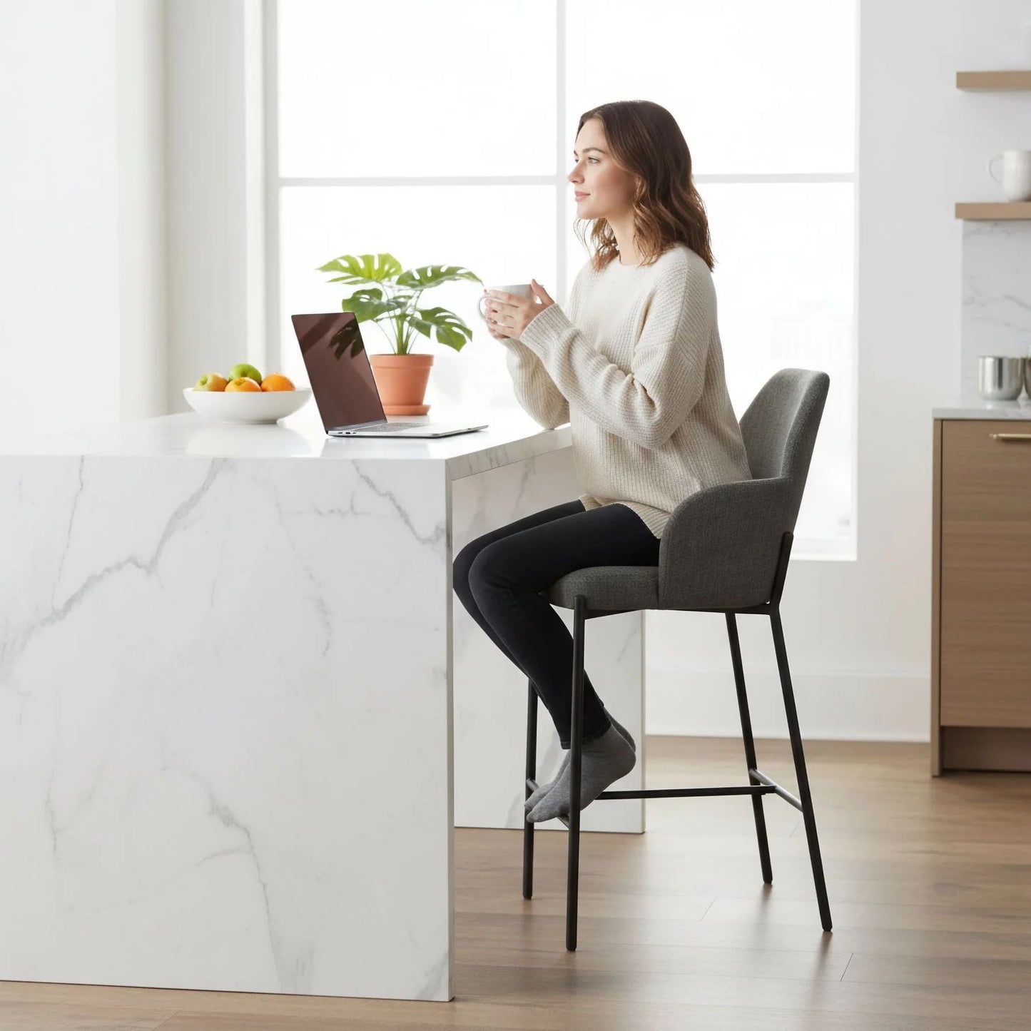 LH Home Allegra Performance Fabric Counter Stool