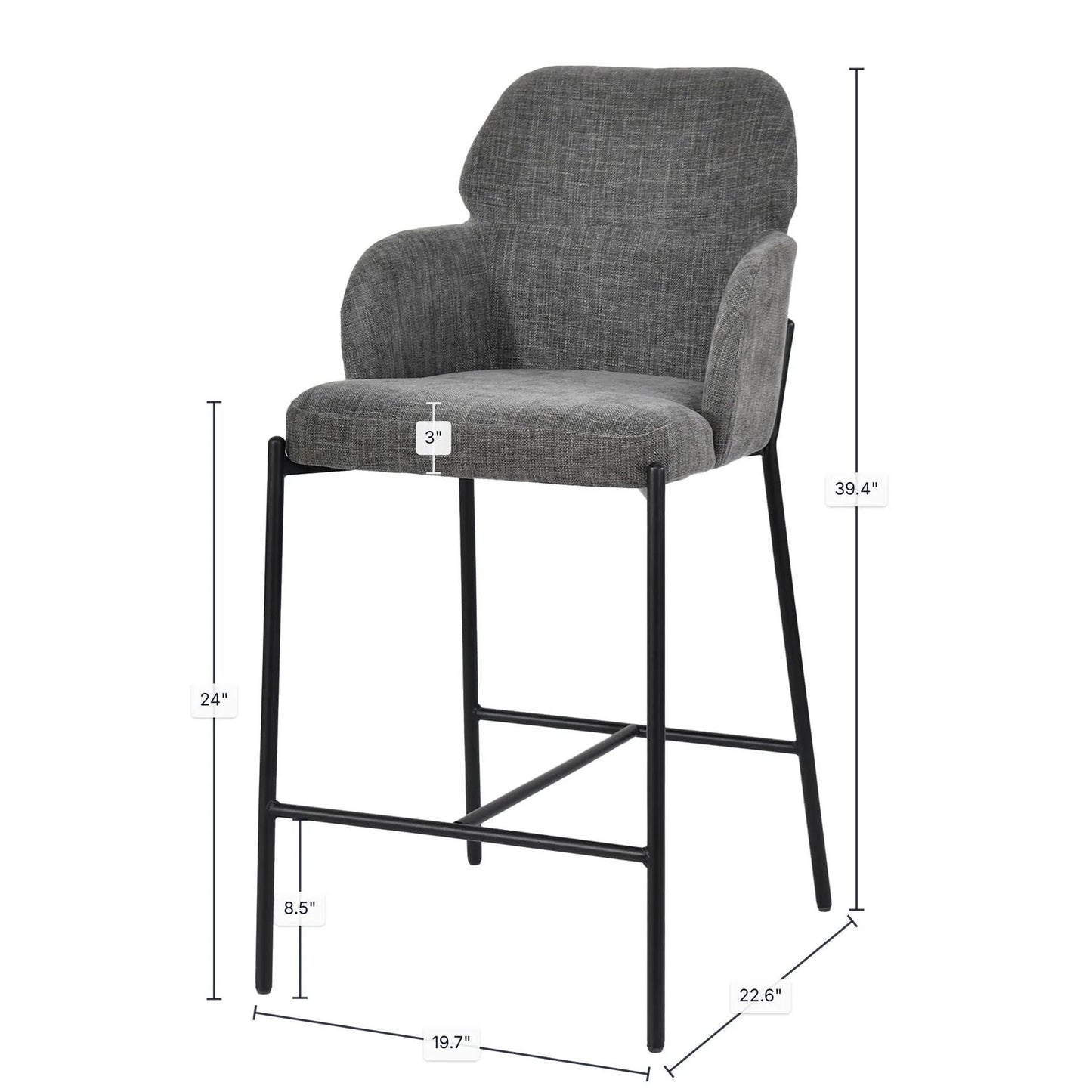 LH Home Allegra Performance Fabric Counter Stool