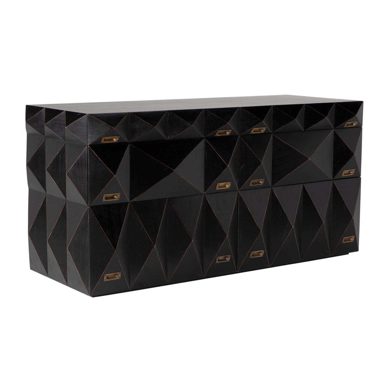 Allegra Wood and Brass Black Dresser-Dressers-Noir-Sideboards and Things