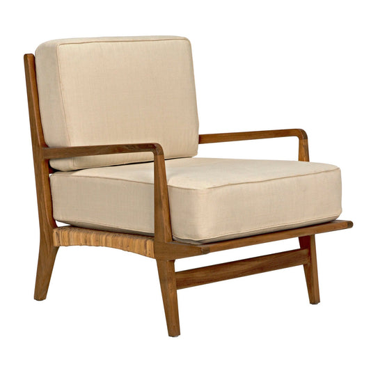 Allister Teak Wood and Rattan Arm Chair-Club Chairs-Noir-Sideboards and Things