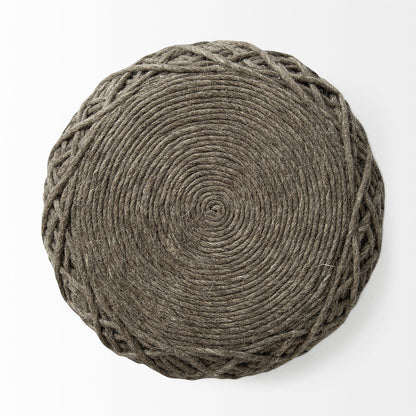 Mercana Allium Handwoven Wool Cylindrical Pouf