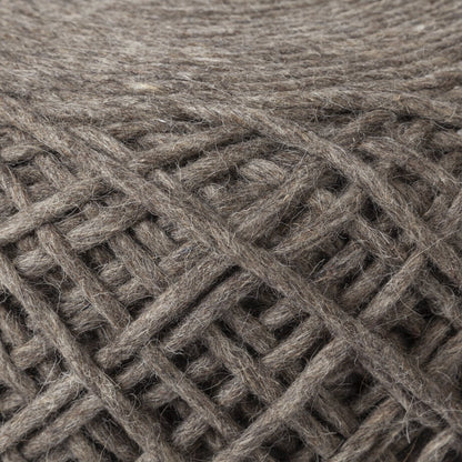 Mercana Allium Handwoven Wool Cylindrical Pouf