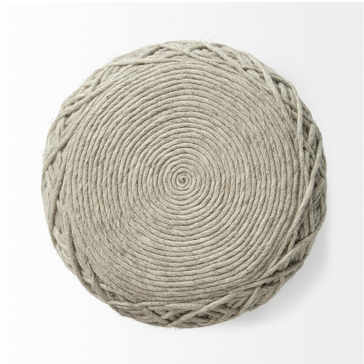 Mercana Allium Handwoven Wool Cylindrical Pouf