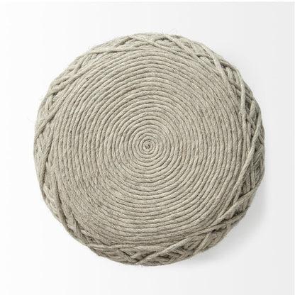 Mercana Allium Handwoven Wool Cylindrical Pouf