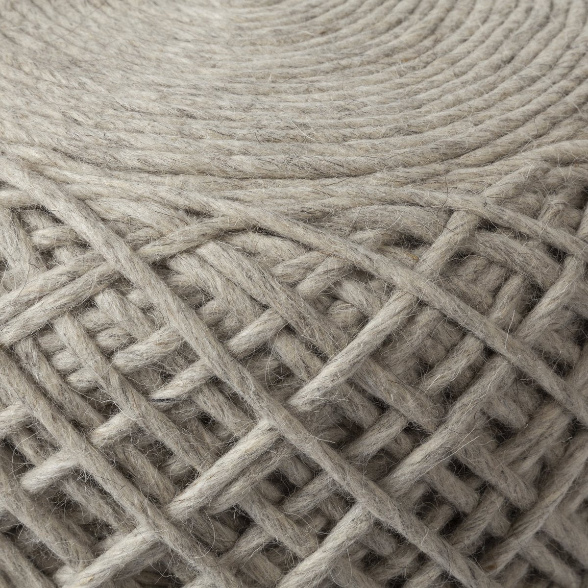 Mercana Allium Handwoven Wool Cylindrical Pouf