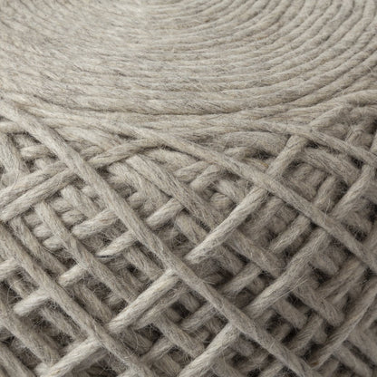 Mercana Allium Handwoven Wool Cylindrical Pouf