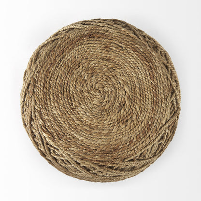 Mercana Allium Handwoven Wool Cylindrical Pouf