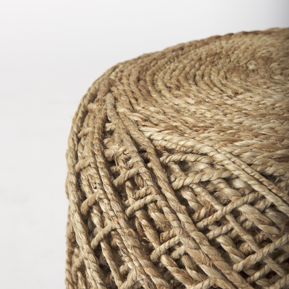 Mercana Allium Handwoven Wool Cylindrical Pouf