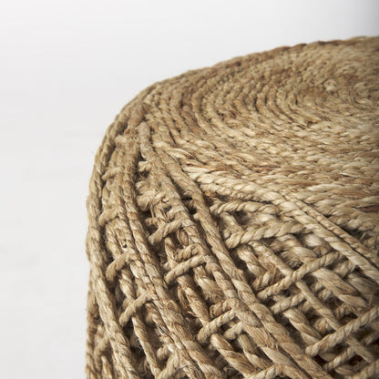 Mercana Allium Handwoven Wool Cylindrical Pouf