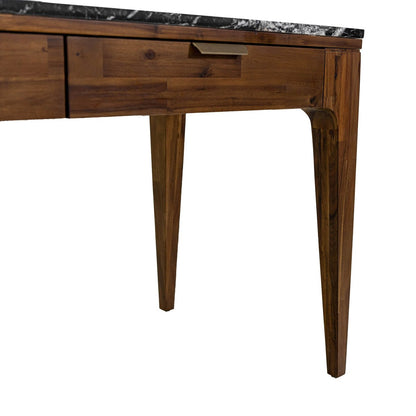LH Home Allure Black Marble Top Writing Desk